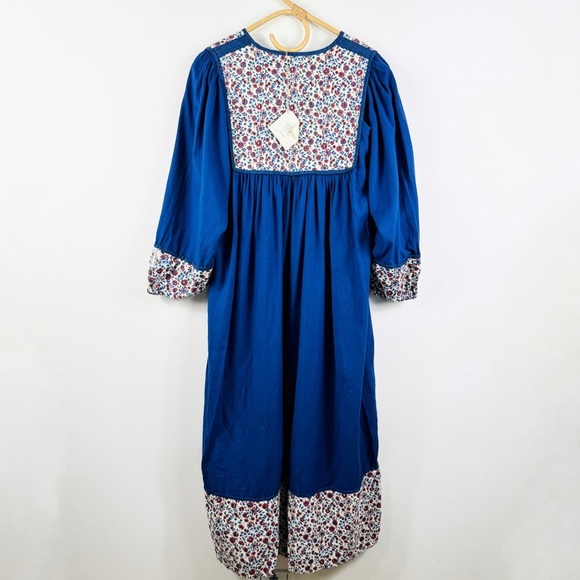 MATTA 100% cotton beautiful blue quilted midi dress NWT - Picture 2 of 15